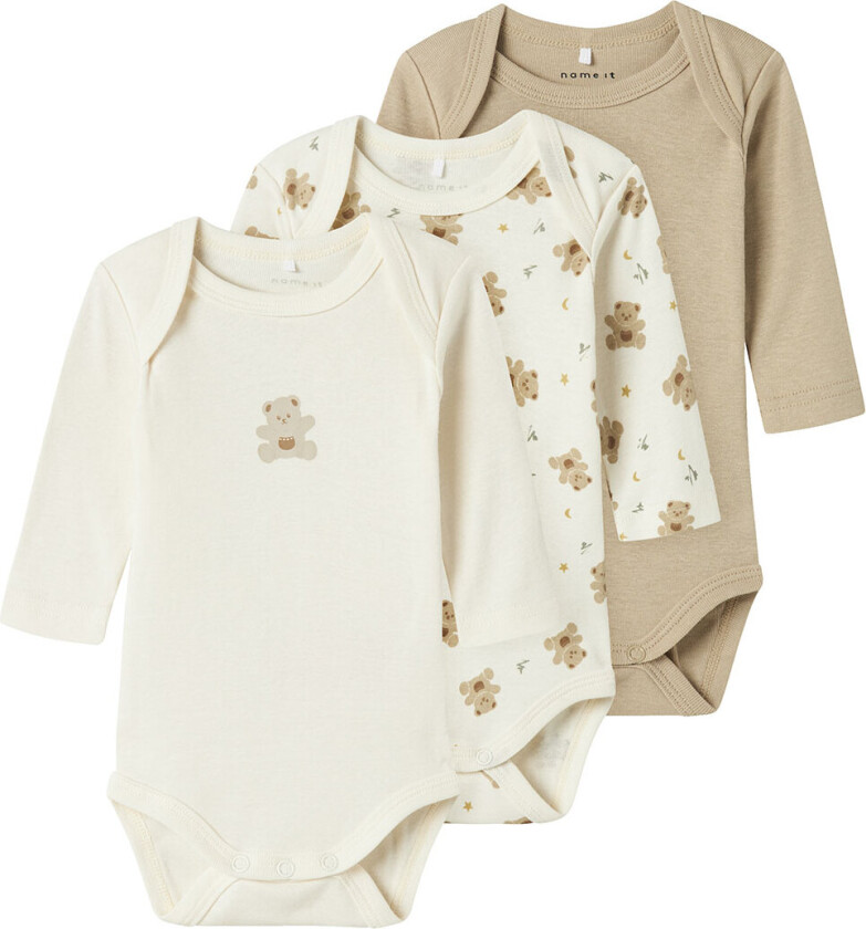 Body L/æ - Noos - 3-pack - Jet Strøm - - 1½ år (86) - Langermet Body