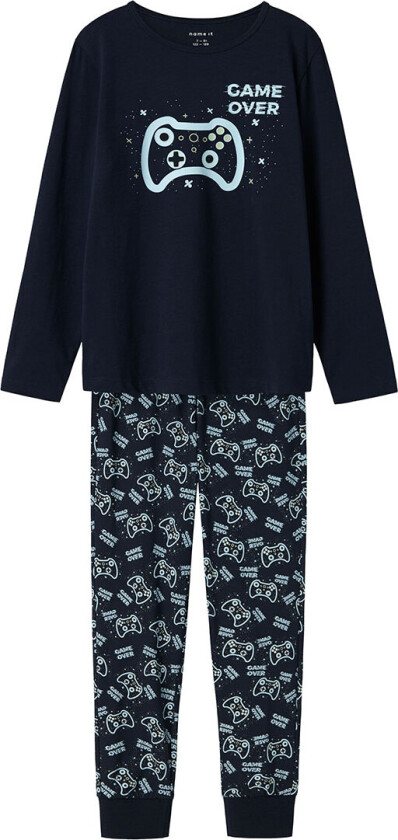 Bilde av Pysjamas - 2 Deler - NkmNightset Game - Dark Sapphire m. - - 3-4 år (98-104) - 2-delt nattøy