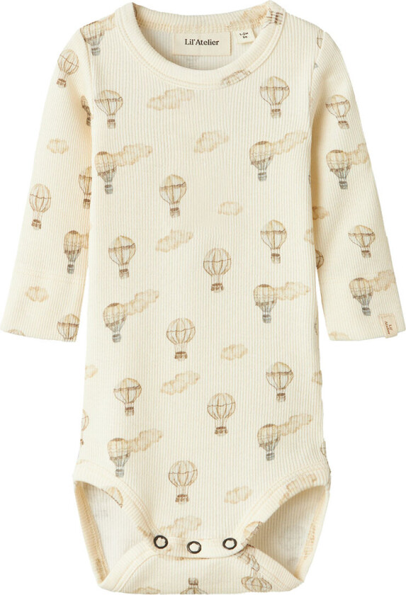 Lil' Atelier Body L/æ - Rib - NbnGavo - Turtledove/Air BALLONG - Lil Atelier - 2 år (92) - Langermet Body