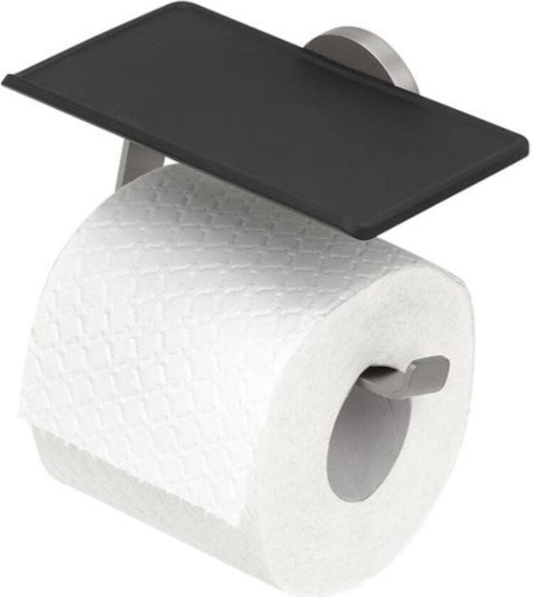 Noon Toalettrullholder med Hylle Matt Krom