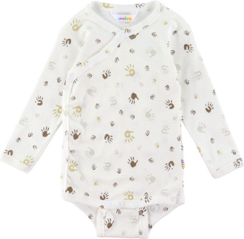 Omslagsbody L/æ - Off White m. Trykk - - 70 - Langermet Body