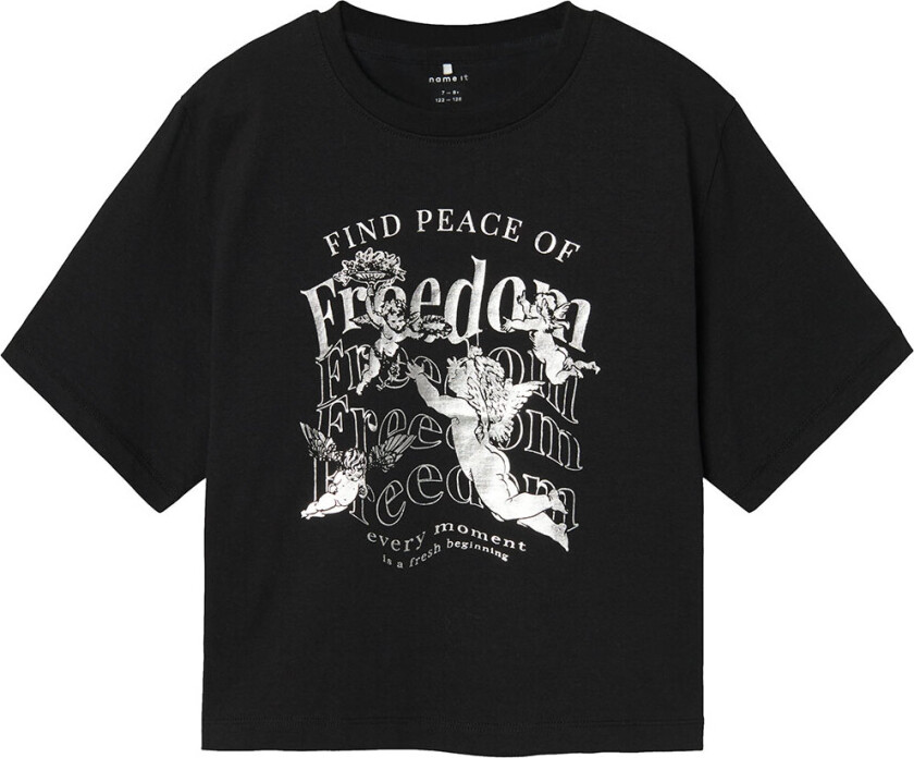 T-skjorte - NkfRusa - Svart m. Trykk - - 7-8 år (122-128) - T-skjorte