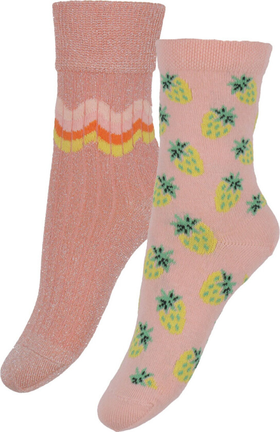 Sokker - Nomi - 2-pack - Varm Coral - - 27/30 - Sokker