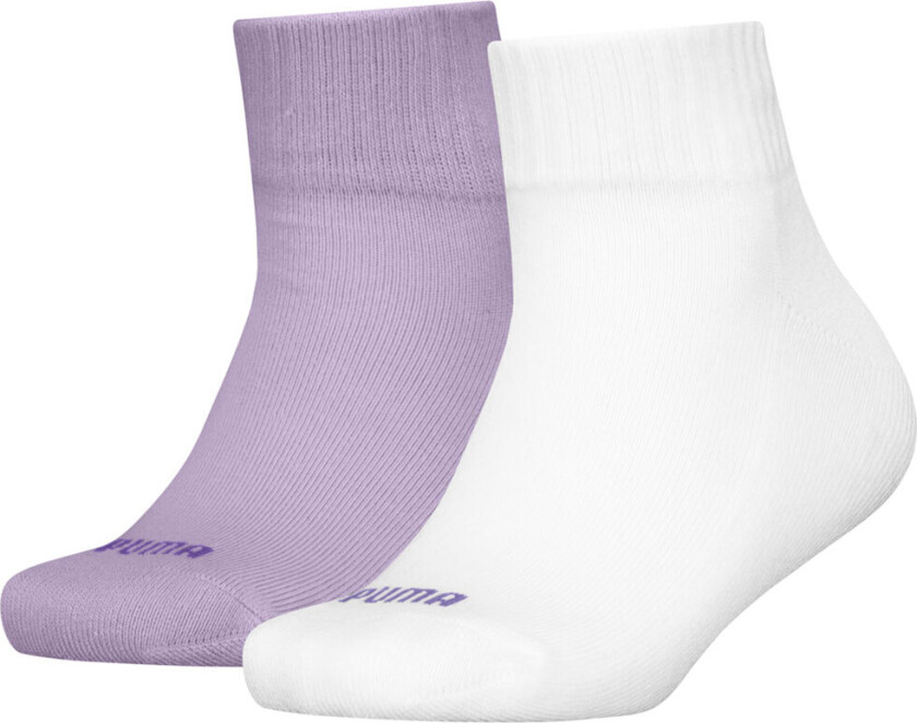 Ankelsokker - 2-pack - Kids Kvart - Lilla/Hvit m. Hjerte - - 35/38 - Sokker