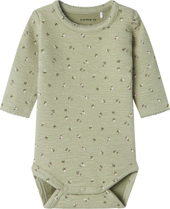 Body L/æ - NbfTusia - Te m. Blomster - - 50 - Langermet Body