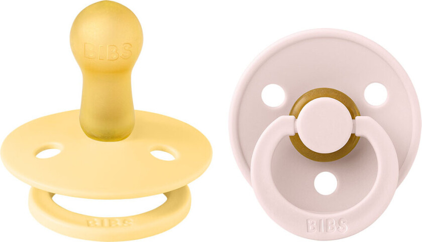 Colour Smokker - Str. 2 - 2-pack - Rund - Pale Smør/Petal - - OneSize - Smokk