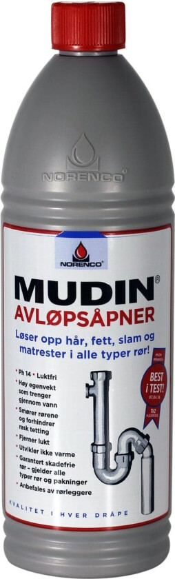 Mudin Avløpsåpner 1 Liter - Testvinner TV2