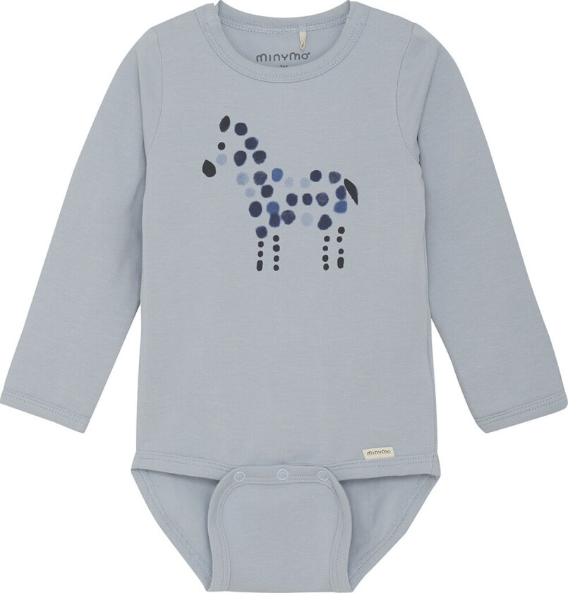 Body L/æ - Blue Tåke m. Trykk - - 68 - Langermet Body