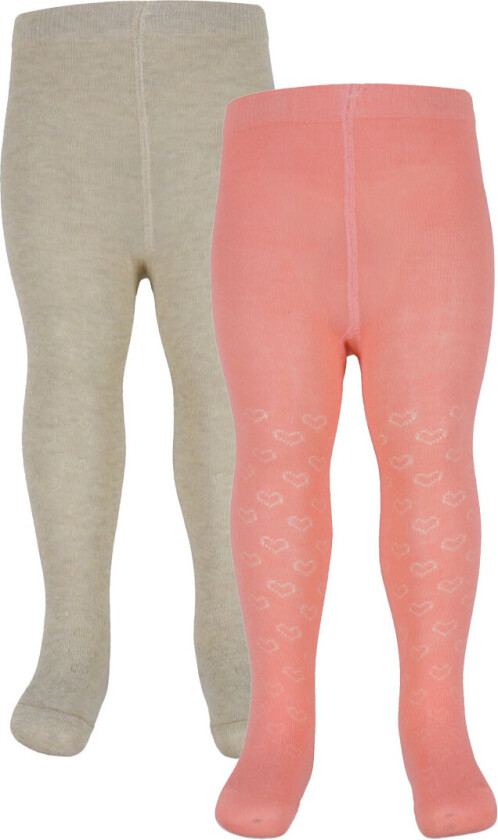 Strømpebukser - 2-pack - Strawberry Ice m. Hullmønster - - 56/62 - Strømpebukser