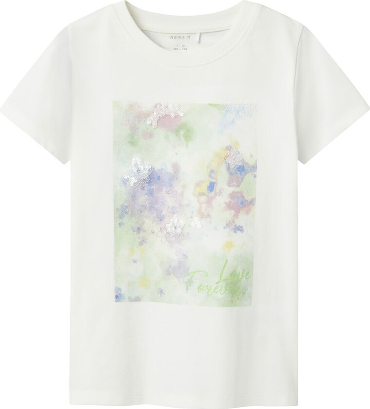 T-skjorte - NkfBatu - Cloud Danser/Arcadian Green - - 6 år (116) - T-skjorte