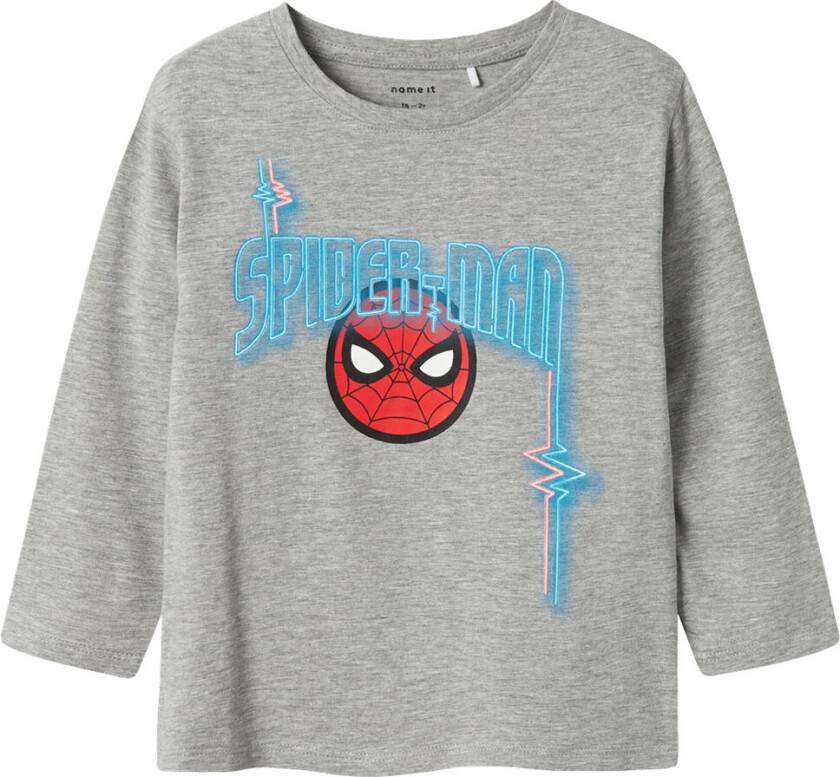 Genser - NmmJacinto Spider-Man - Grey Melange m. Trykk - - 2 år (92) - Genser