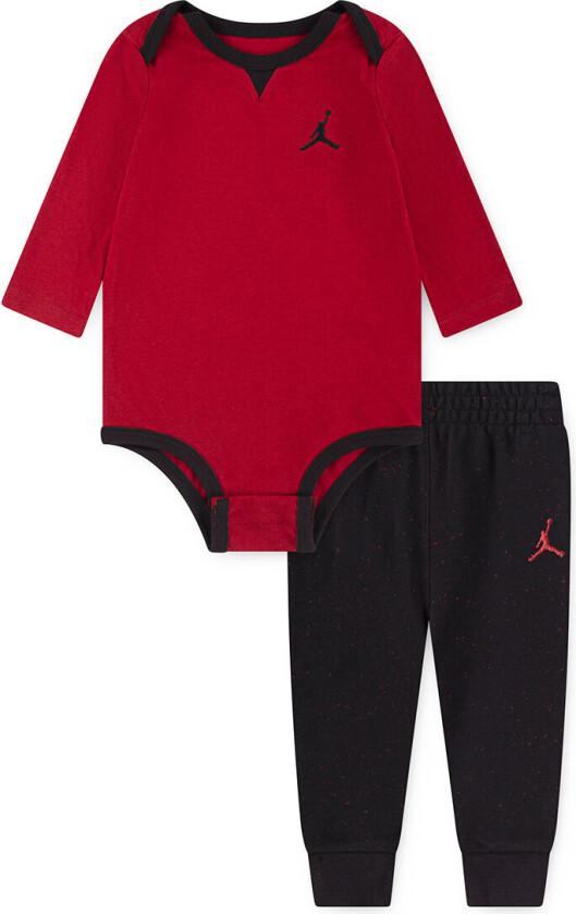 Sett - Joggebukse/Body L/æ - Svart/Rød - - 9 md - Langermet Body