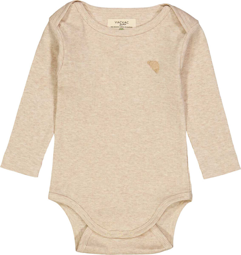 Body L/æ - Rib - Carlet - Light Latte melange - - 68/74 - Langermet Body