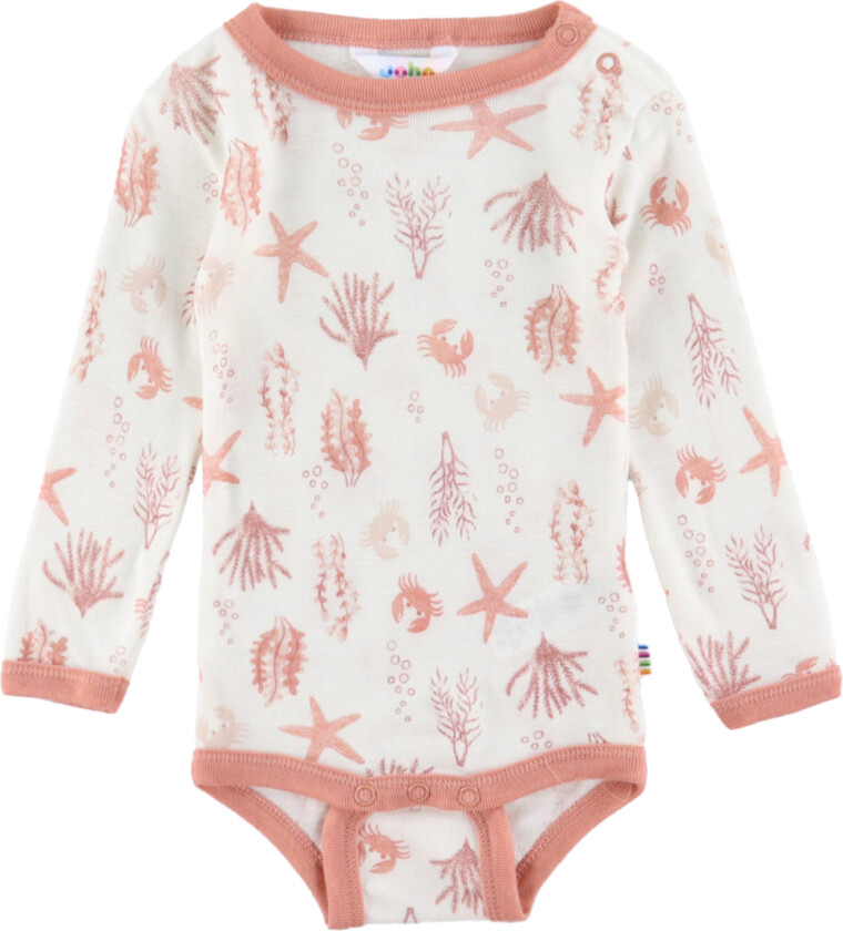 Body L/æ - Ull - Lyserød m. Trykk - - 50 - Langermet Body