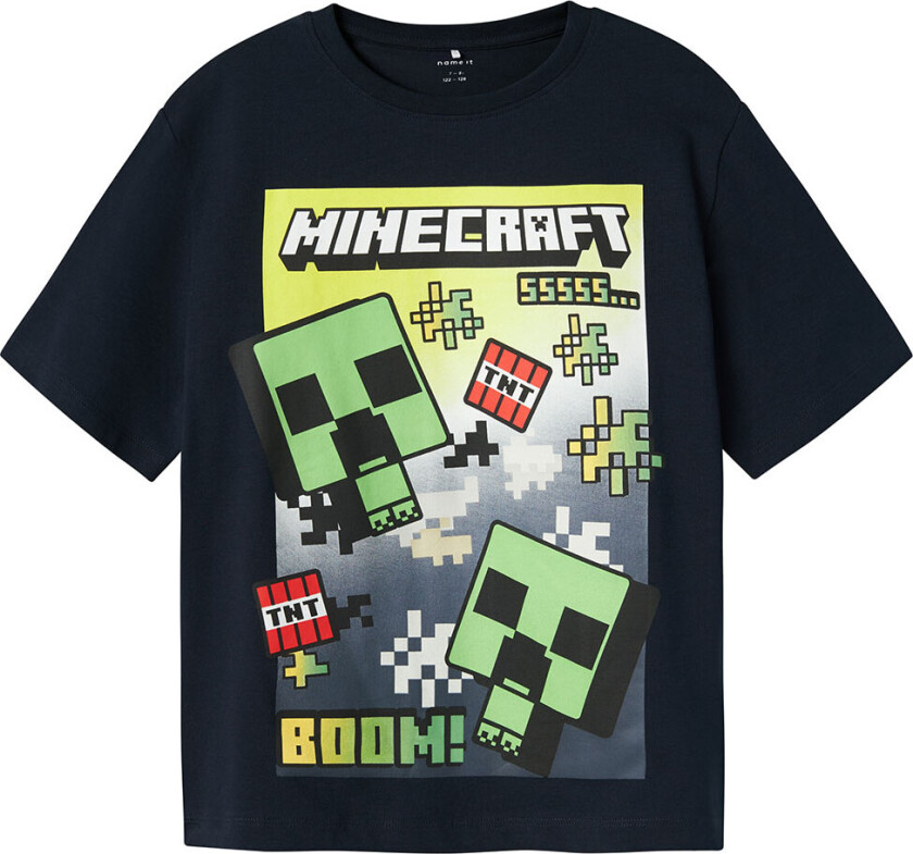 T-skjorte - NkmMus Minecraft - Navy Blazer - - 9-10 år (134-140) - T-skjorte