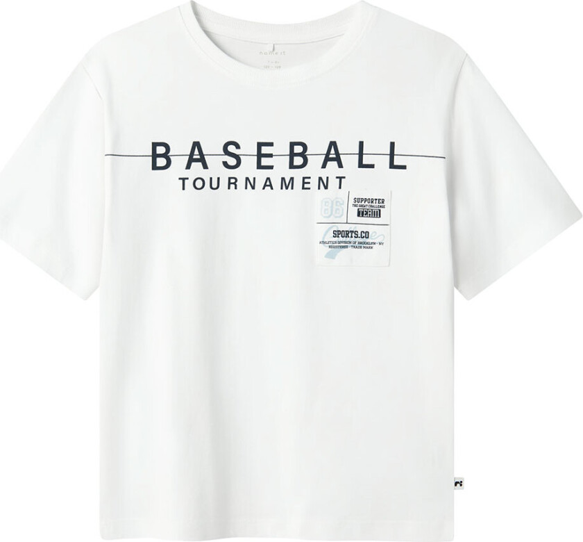 T-skjorte - NkmDennim - Bright White - - 7-8 år (122-128) - T-skjorte