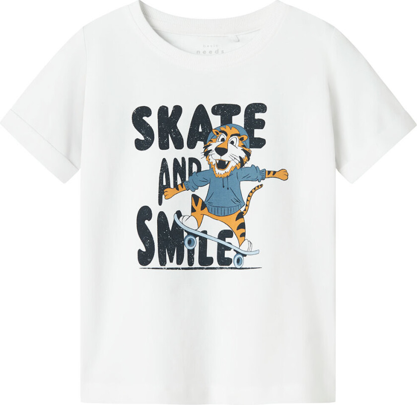 T-skjorte - NmmVux - Bright White/Smil - - 2 år (92) - T-skjorte