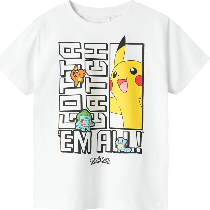 T-skjorte - NkmFlame Pokémon - Bright White - - 13-14 år (158-164) - T-skjorte