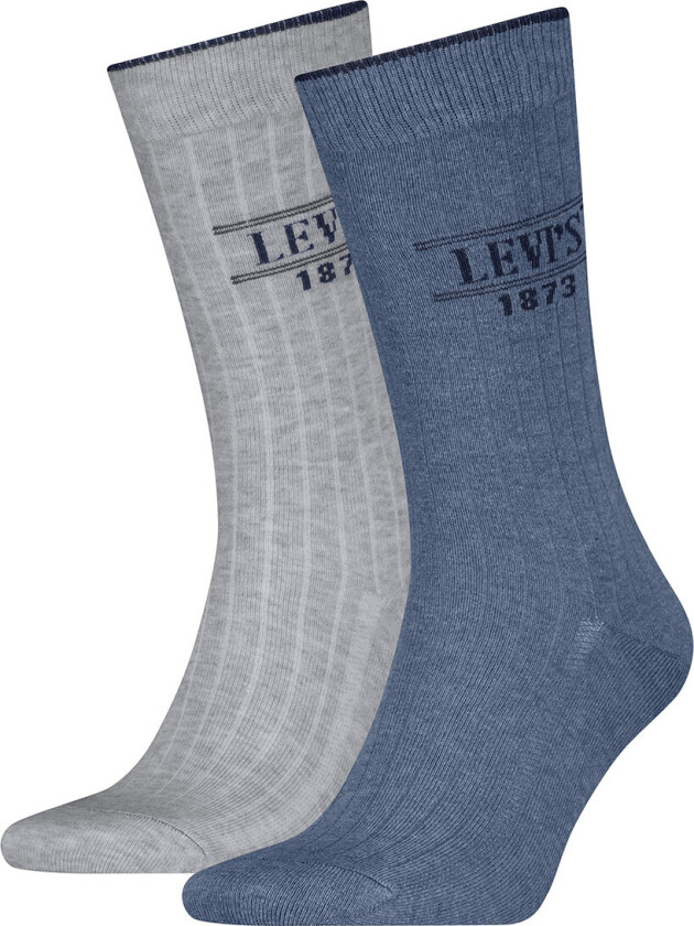 Sokker - Regular Cut - 2-pack - Rib Logo - Blå/grå - - 43/46 - Sokker