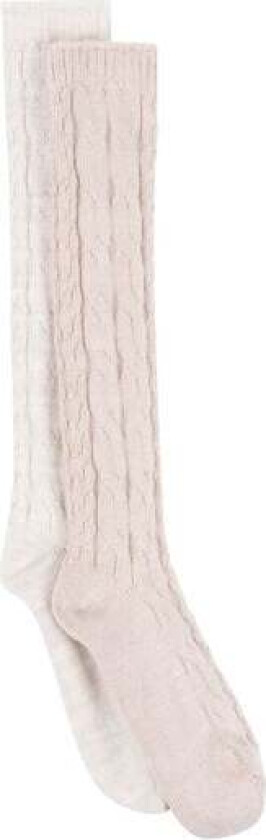 2P CABLE LONG COSY SOCKS Beige