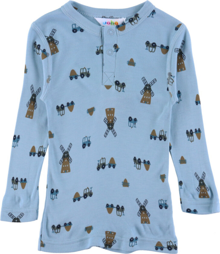 Genser - Viskose/Bambus - Blå m. Vindmølle - - 70 - Genser