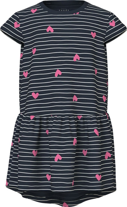 Kjole - Noos - NmfVigga - Dark Sapphire/Hearts - - 1 år (80) - Kjole