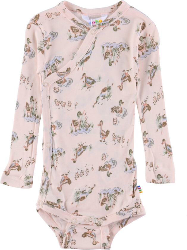 Omslagsbody I/e - Viskose/Bambus - Lyserød m. Ender - - 70 - Langermet Body