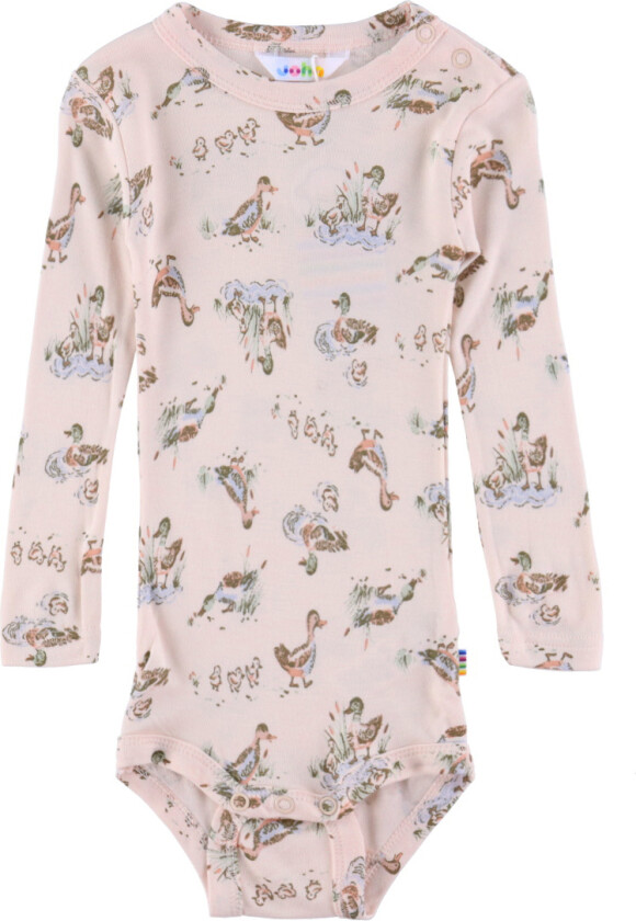 Body I/e - Bambus - Lyserød m. Ender - - 100 - Langermet Body