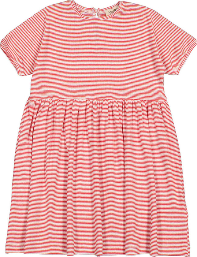 Kjole - Rib - Modal - Dioa - Rød Stripe - - 7 år (122) - Kjole