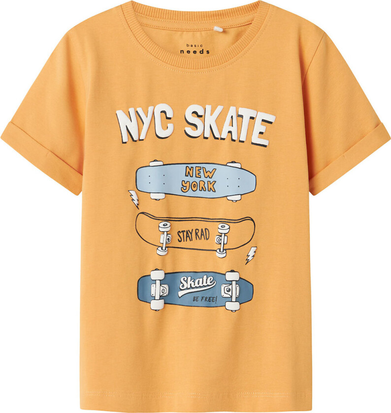 T-skjorte - NmmVux - Gold Jord/Skateboard - - 2 år (92) - T-skjorte