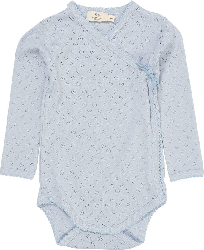 Omslagsbody L/æ - Dusty Blue - - 1 år (80) - Langermet Body