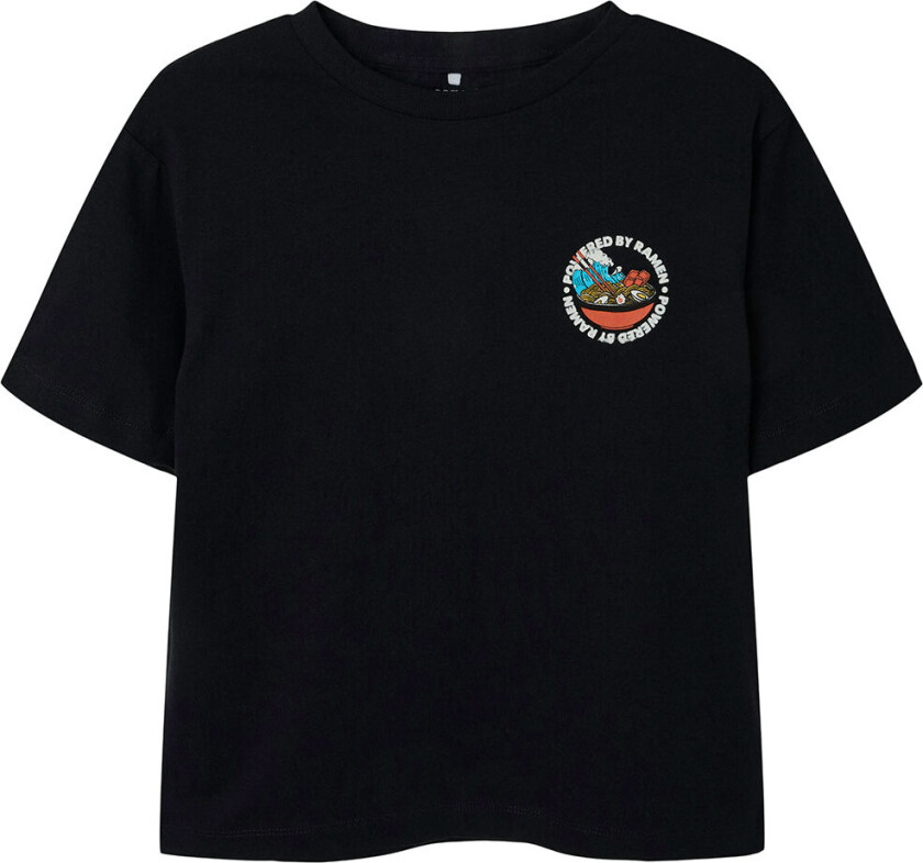 T-skjorte - NkmSilass - Svart m. Trykk - - 7-8 år (122-128) - T-skjorte