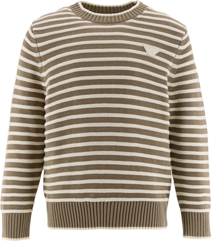 Genser - Strikk - Hvit/Brun Stripet - - 6 år (116) - Genser