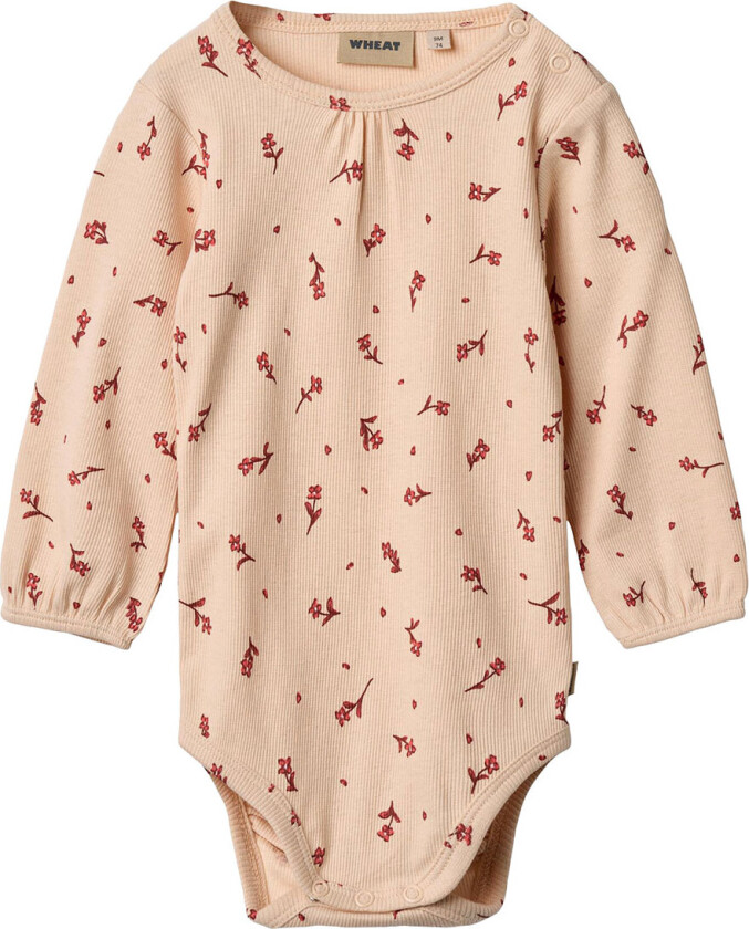 Body I/e - Rib - Elmine - Rose Vannblomster - - 68 - Langermet Body