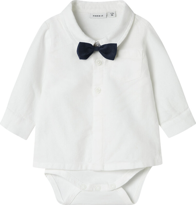 Skjorte I/e - NbmDemolle - Bright White - - 56 - Langermet Body