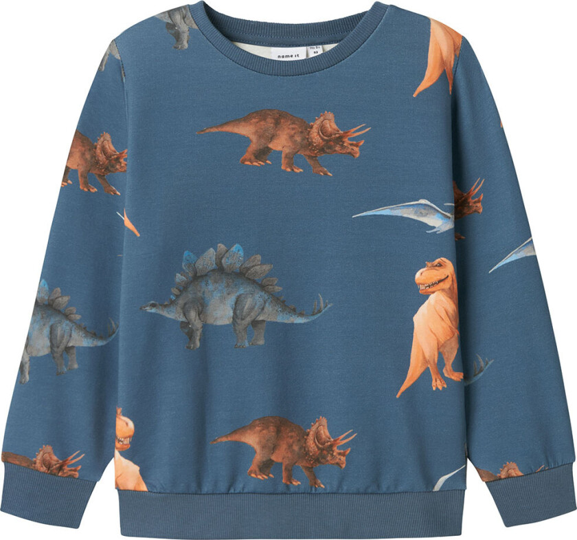 Collegegenser - NmmPnodino - Coronet Blue m. Dino - - 2 år (92) - Collegegenser