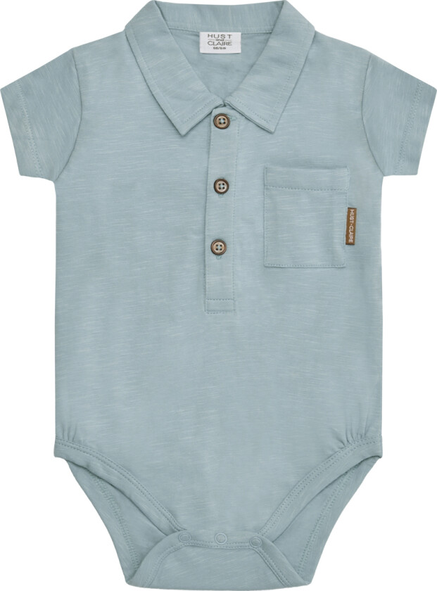Polo body k/e - Boye - Baby Blue - - 1 år (80) - Kortermet body