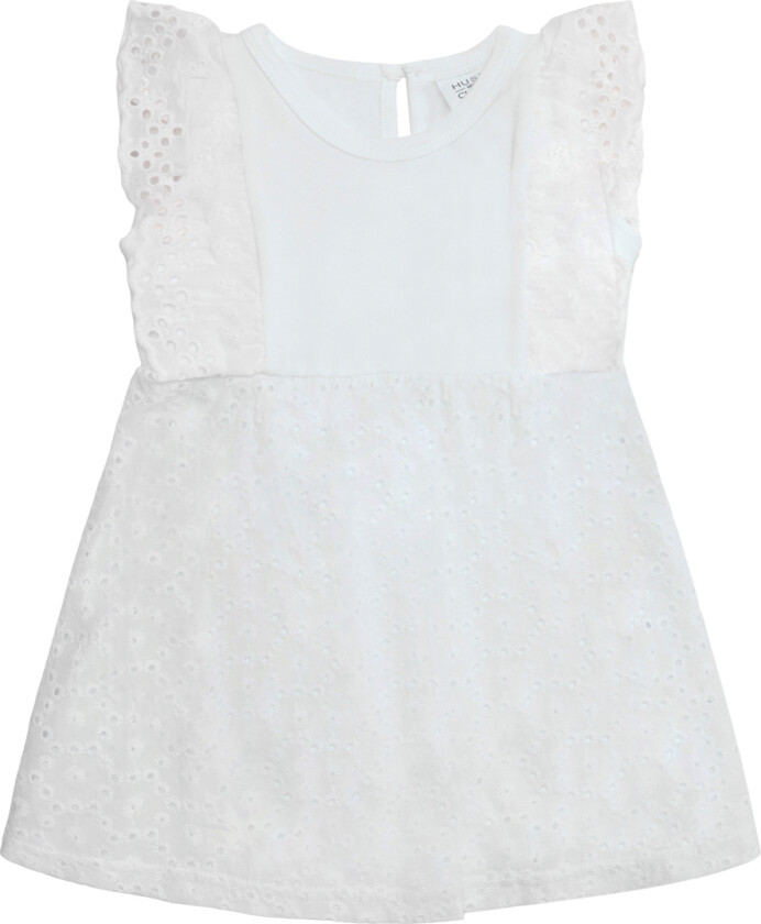 Kjolebody k/e - Kristi - White m. Broderi Anglai - - 1 år (80) - Kortermet body