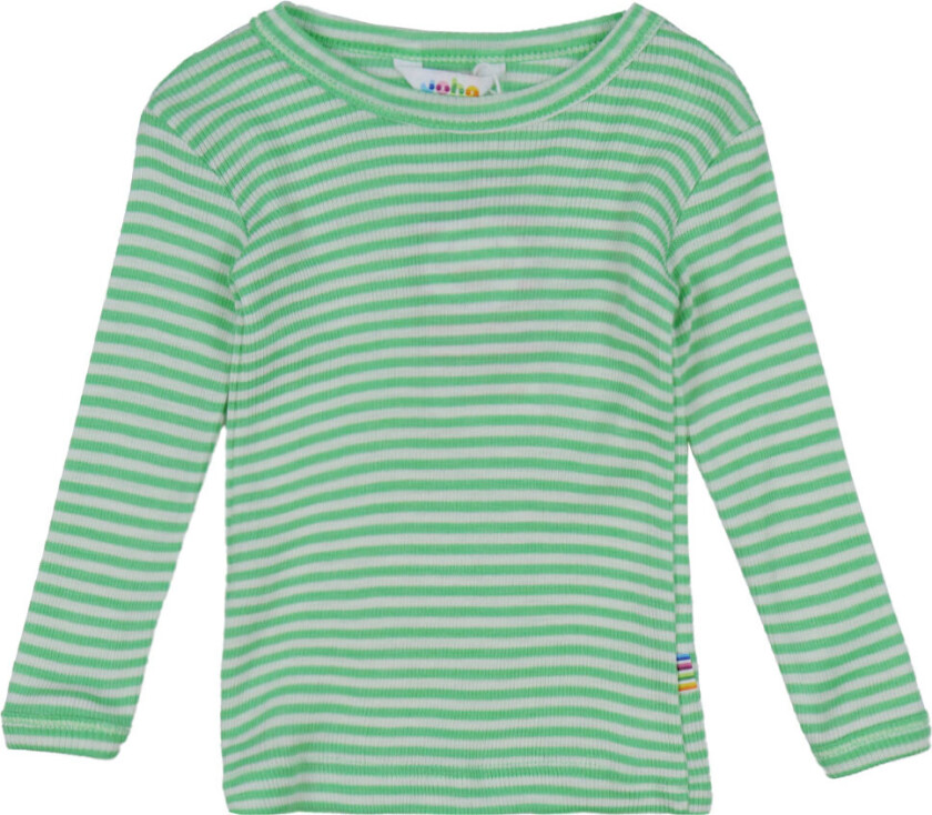 Genser - Rib - Ull/Silke - Off White/Grønn - - 170 - Genser