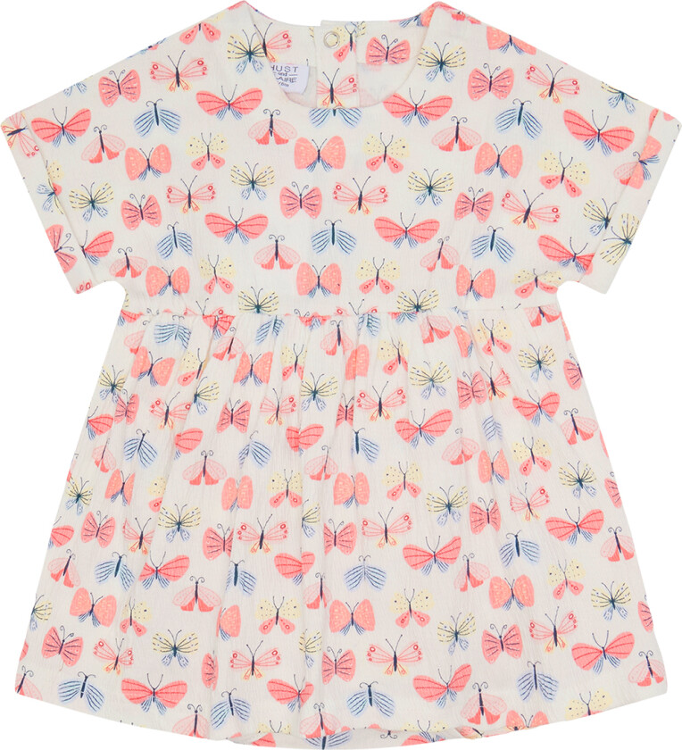 Kjolebody k/e - Kaja - Ivory m. Sommerfugler - - 68 - Kortermet body