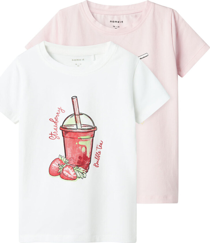 T-skjorte - NmfFoji - Ballerina/Bright White - - 2 år (92) - T-skjorte