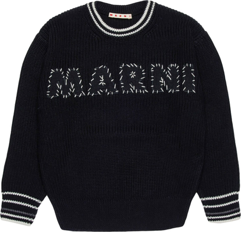 Genser - Strikk - Svart m. Hvit - - 8 år (128) - Genser