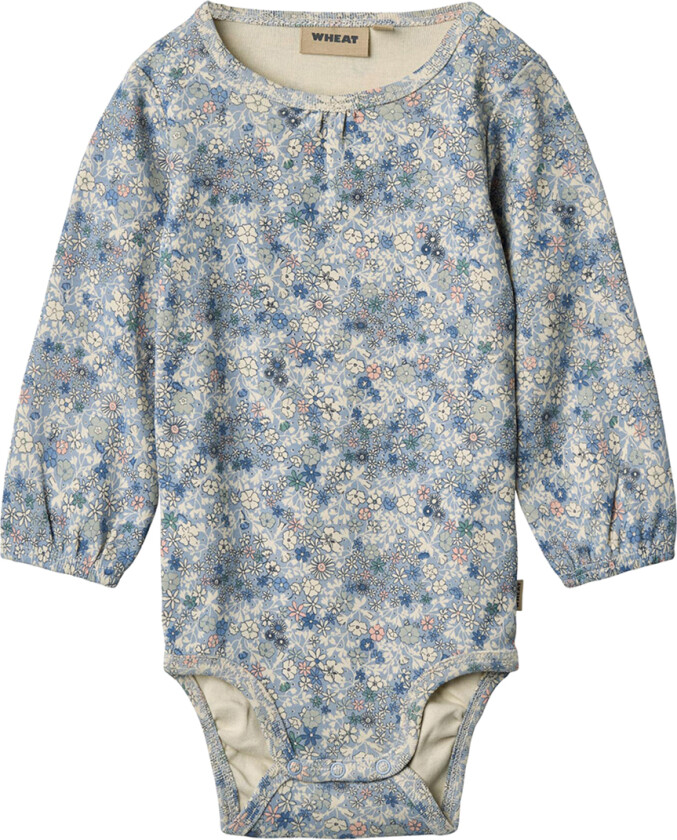 Body I/e - Elmine - Blue Summer Blomster - - 56 - Langermet Body