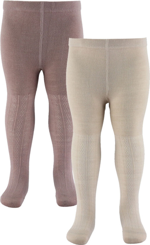 Strømpebukser - Ull - Karla - 2-pack - Dry Rose - - 50/56 - Strømpebukser