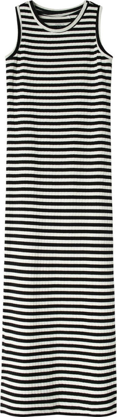 Kjole - Rib - Noos - NkfSuraja - Bright White/W. Black S - - 10 år (140) - Kjole