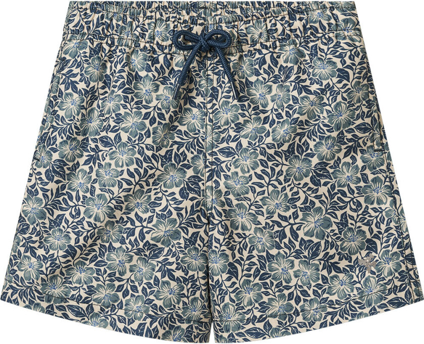 Badeshorts - Hansi - Blue Hawaii Blomster - - 7 år (122) - Badetøy