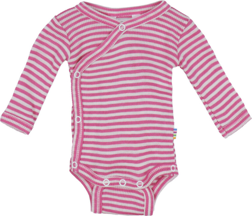 Omslagsbody - Rib - Ull/Silke - Rosa - - 40 - Langermet Body