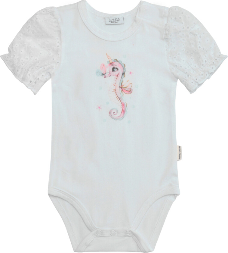 Body k/e - Britt - White m. Broderi Anglasia - - 56 - Kortermet body