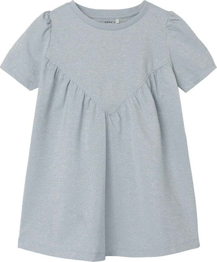 Kjole - NmfFriana - Xenon Blue m. Glitter - - 3 år (98) - Kjole