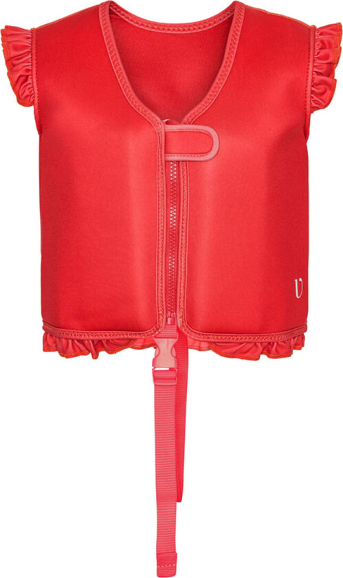 Svømmevest - Neo - Berry Rød - m. Volanger - - 3-6 år - Svømmevest
